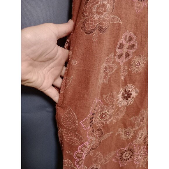 ANA A New Approach Womens FLORAL DEEP ORANGE CUFFED Short Sleeve Dress, Size XS - Picture 5 of 13